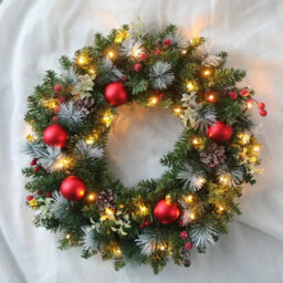 40Cm Led Christmas Wreath , Holiday Door Garland Decoration - thumbnail 1