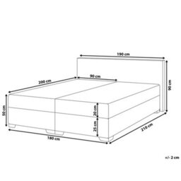 Beliani Divan Bed Faux Leather President 180 X 200 Cm (Eu Super King) Black - thumbnail 3