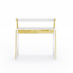 Alphason Dorel Home Palmer Adjustable Office Desk In White / Oak - thumbnail 4