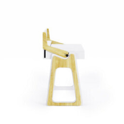 Alphason Dorel Home Palmer Adjustable Office Desk In White / Oak - thumbnail 3