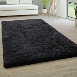 Ameha Black Area Rugs For Bedroom Large Non Slip -Modern Super Soft Fluffy Shaggy Thick Pile Non Shedding Rug (120X170 Cm) - thumbnail 4