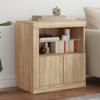 Vidaxl Sideboard With Led Lights Sonoma Oak 60.5X37X67 Cm - image 1