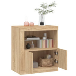 Vidaxl Sideboard With Led Lights Sonoma Oak 60.5X37X67 Cm - thumbnail 5