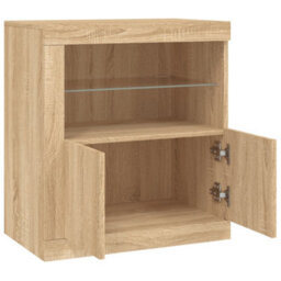 Vidaxl Sideboard With Led Lights Sonoma Oak 60.5X37X67 Cm - thumbnail 7
