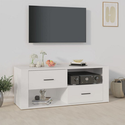 Walplus Tv Cabinet White 100X35X40 Cm Engineered Wood - image 1