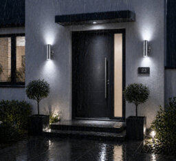 Shopnbits Outdoor Wall Light Stainless Steel Up Down Lamp Ip65 Waterproof With Cool White Gu10 Bulbs Included - thumbnail 2