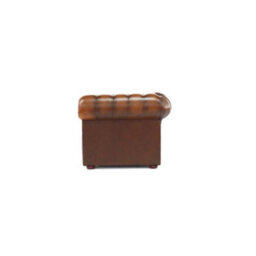 Chesterfield Low Back Club Armchair Antique Tan Real Leather In Classic Style - thumbnail 7