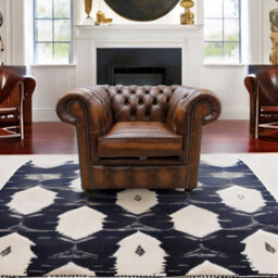 Chesterfield Low Back Club Armchair Antique Tan Real Leather In Classic Style - thumbnail 4