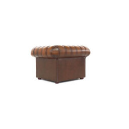 Chesterfield Low Back Club Armchair Antique Tan Real Leather In Classic Style - thumbnail 8