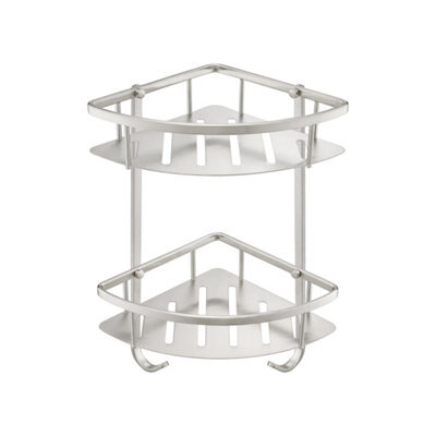 FNX Bathrooms Stainless Steel Double Shower Corner Caddy Basket - image 1
