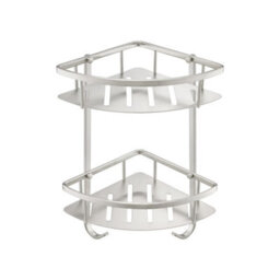 FNX Bathrooms Stainless Steel Double Shower Corner Caddy Basket - thumbnail 1