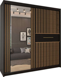 Sliding Wardrobes 4 u LTD Sliding Wardrobes 4U Fashnary Double Sliding Door Wardrobe - Black 203Cm - thumbnail 2
