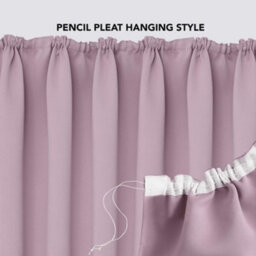 Deconovo Pencil Pleat Curtains Solid Blackout Curtains Thermal Insulated Curtains For Bedroom W55 X L54 Inch Baby Pink One Pair - thumbnail 4