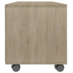 Berkfield Tv Cabinet With Castors Sonoma Oak 90X35X35 Cm Engineered Wood - thumbnail 5