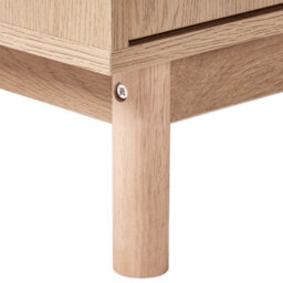 Wyld And Coco Bohonest 3-Door Sideboard Light Brown Rattan Front With Wooden Legs 120 X 40 X 83 Cm - thumbnail 8