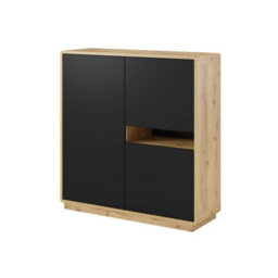 Arte Versatile Aston 42 Sideboard Cabinet 121Cm - Black Matt & Oak Torus: Stylish Storage Solution For Modern Living Spaces - thumbnail 1