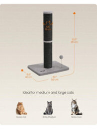 LEDREM Cat Scratching Post, 85 Cm Cat Scratcher For Medium And Large Cats, Furniture Scratching Deterrent Sisal Scratch Pole - thumbnail 8
