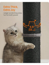 LEDREM Cat Scratching Post, 85 Cm Cat Scratcher For Medium And Large Cats, Furniture Scratching Deterrent Sisal Scratch Pole - thumbnail 5