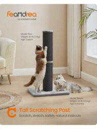 LEDREM Cat Scratching Post, 85 Cm Cat Scratcher For Medium And Large Cats, Furniture Scratching Deterrent Sisal Scratch Pole - thumbnail 2