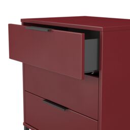 Marsala Ready Assembled Matt Red 3 Drawer Chest (H)678mm (W)575mm (D)395mm - thumbnail 4