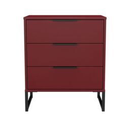 Marsala Ready Assembled Matt Red 3 Drawer Chest (H)678mm (W)575mm (D)395mm - thumbnail 5