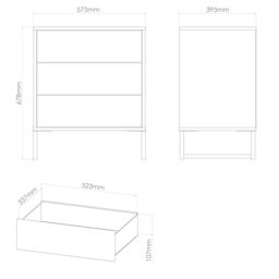Marsala Ready Assembled Matt Red 3 Drawer Chest (H)678mm (W)575mm (D)395mm - thumbnail 7