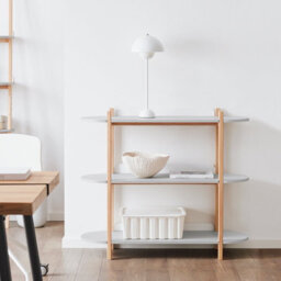 Sobuy Hstr01-H-Hg, 3 Tiers Bookcase Bookshelf Storae Display Shelf Side Table Console Table, Grey And Natural,w101Xd33Xh87 - thumbnail 2