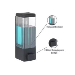 Wall Mounted Liquid Soap Shampoo Plastic Black Dispenser Pump Dispenser Bathroom Kitchen Washroom - thumbnail 2