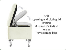 Londona 180Cm Chesterfield Ottoman Storage Bench - Plush Velvet Shoe Bench - Cream Upholstery Footstool With Storage - thumbnail 4