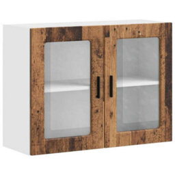Berkfield Durable Kitchen Wall Cabinet With Glass Door Porto Old Wood