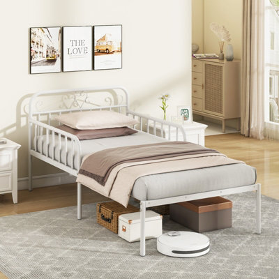 Costway Extendable Daybed To Single Size Bed Metal Sofa Bed With Trundle - image 1
