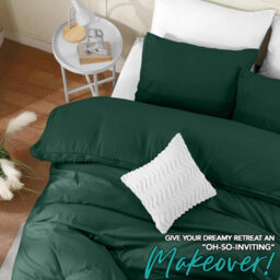 Bedlooms Emerald Cotton Duvet Cover Set, Breathable & Anti-Allergic Bedding Pack, King 230X220Cm - thumbnail 5