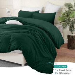 Bedlooms Emerald Cotton Duvet Cover Set, Breathable & Anti-Allergic Bedding Pack, King 230X220Cm - thumbnail 2