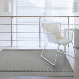The Rugs Washable Designer Rugs & Mats Lined Bordered Design In Grey 116G - thumbnail 2