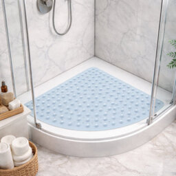 Shopnbits Large Corner Shower Mat Anti Slip 70 X 70 Cm Quadrant Shower Mat Anti Mould Triangular Bath Mat - thumbnail 6