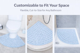Shopnbits Large Corner Shower Mat Anti Slip 70 X 70 Cm Quadrant Shower Mat Anti Mould Triangular Bath Mat - thumbnail 8