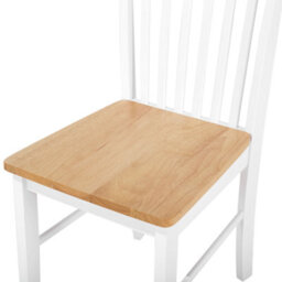 Wyld And Coco Home Set Of 2 White Wood Dining Chairs With Light Wood Accents, Scandinavian Style, Ready Assembled - thumbnail 5