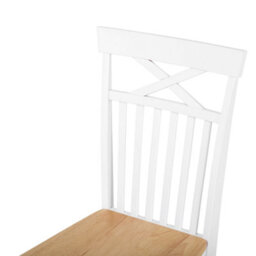 Wyld And Coco Home Set Of 2 White Wood Dining Chairs With Light Wood Accents, Scandinavian Style, Ready Assembled - thumbnail 4