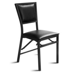 Set Of 2 Padded Folding Chair Metal Frame Counter Height Dining Chairs - thumbnail 5