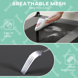 Pawhut Cooling Raised Dog Bed W/ Breathable Mesh, For M, L Dogs - Light Grey - thumbnail 6