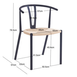 Nordlys Set Of 2 Metal And Rope Dining Chairs Modern Design Style Dining Room - thumbnail 6