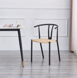 Nordlys Set Of 2 Metal And Rope Dining Chairs Modern Design Style Dining Room - thumbnail 3