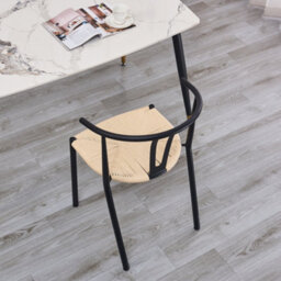 Nordlys Set Of 2 Metal And Rope Dining Chairs Modern Design Style Dining Room - thumbnail 5