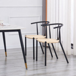 Nordlys Set Of 2 Metal And Rope Dining Chairs Modern Design Style Dining Room - thumbnail 4