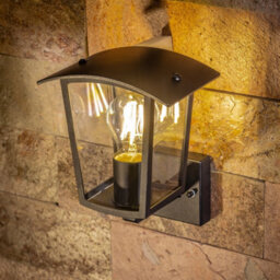 CGC Lighting Cgc Outdoor Outside Wall Light Black E27 Lantern Clear Diffuser Ip44 Traditional Porch Up Facing - thumbnail 1