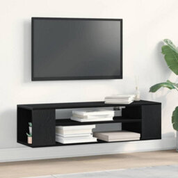 Berkfield Wall-Mounted Tv Cabinet - Black Oak, 100X30X26.5 Cm, Engineered Wood - thumbnail 1