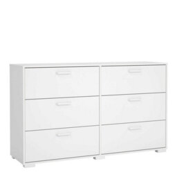 Wyld Haus Stuttgart Gloss White 6-Drawer Chest Of Drawers Wide Minimalist Dresser - thumbnail 6