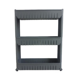 Hygrad Built to Survive Slim Slide Out Kitchen Trolley Rack Holder Storage Shelf Organiser Moving Wall Cabinets Tower Holder Rack On Wheels 3 Tier - Grey - thumbnail 1