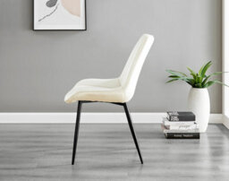 Furniturebox Uk Vogue Round Dining Table And 4 Cream Pesaro Black Leg Chairs - thumbnail 8