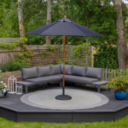 Kratos 2.5M Wooden Parasol In Navy